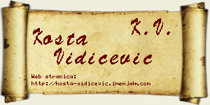 Kosta Vidičević vizit kartica